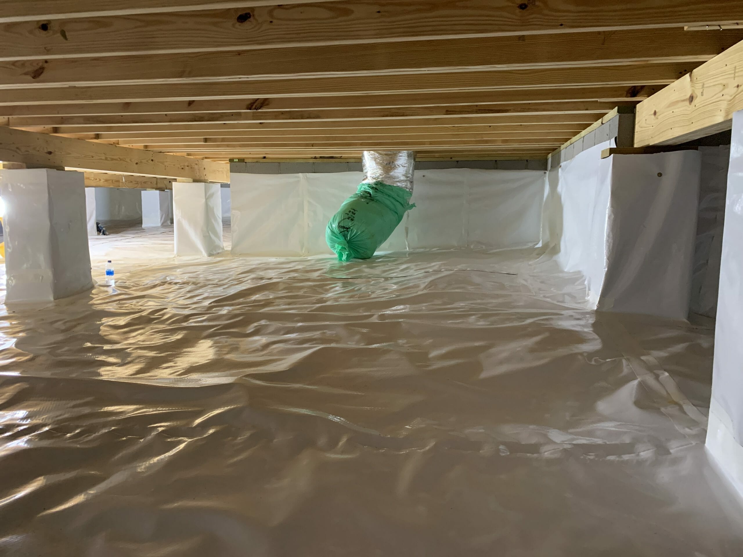 Crawlspace Encapsulation with Covered Vent in Angier NC